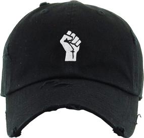 img 3 attached to 👊 Vintage Distressed Baseball Cap: Black History Month Black Power Fist Edition