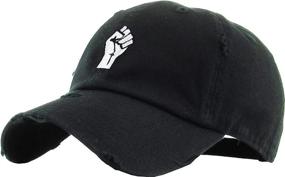 img 4 attached to 👊 Vintage Distressed Baseball Cap: Black History Month Black Power Fist Edition