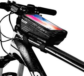 img 4 attached to Waterproof Bike Phone Mount Bag - Niluoya Adult Bicycle Cycling Frame Top Tube Handlebar Pack with Touch Screen Pouch Case Holder Accessories - Compatible with iPhone 13/12/11 Pro Max Mini & More