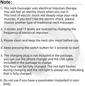 img 3 attached to 🌡️ Intelligent Cordless Neck Massager with Heat - Deep Tissue Trigger Point Massager for Pain Relief | 3 Modes, 15 Levels | Use at Home, Office, Outdoor, Car