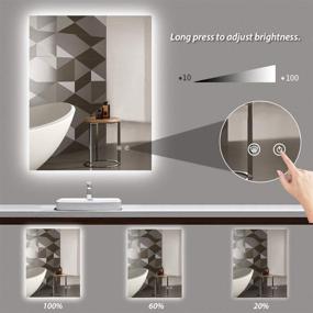 img 1 attached to 🪞 36 x 28 Inch LED Backlit Mirror Bathroom with Light, Anti-Fog, Dimmable, Lighted Mirror - Wall Mounted Vanity Mirror (Horizontal/Vertical)