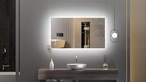 img 3 attached to 🪞 36 x 28 Inch LED Backlit Mirror Bathroom with Light, Anti-Fog, Dimmable, Lighted Mirror - Wall Mounted Vanity Mirror (Horizontal/Vertical)
