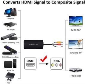 img 3 attached to 🔌 1080P HDMI to RCA Converter by Tackston - High Definition Video and Audio Adapter for Roku, Fire Stick, Laptop, Switch, PS4 - Compatible with Old TVs (Not Support 4K)