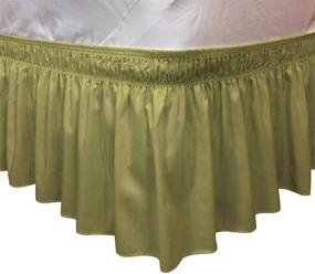 img 4 attached to 🛏️ Elastic Ruffle Bed Skirt Easy Wrap Around King/Queen Size, Sage Green - Includes Bed Skirt Pins - CT Discount Store