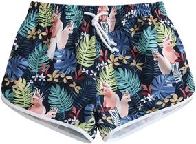 img 4 attached to Stretch Emerald Jungle Shorts Medium Women's Clothing