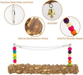 img 2 attached to 🐔 MEWTOGO 2 Pack Colorful Wooden Chicken Swing Toys - Handmade Chicken Coop Accessories for Chicken, Hens, Medium & Large Bird, Parrot Training - Vibrant Stand Perch Toy for Optimal Bird Swing Experience