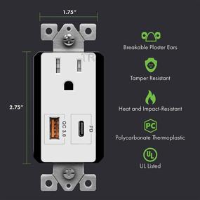 img 3 attached to TOPGREENER 36Вт зарядное устройство с USB-выходом на стену с технологией Type-C Power Delivery, Quick Charge 3.0 и UL-сертификацией - идеально подходит для iPhone, iPad Pro и многого другого!