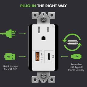 img 2 attached to TOPGREENER 36Вт зарядное устройство с USB-выходом на стену с технологией Type-C Power Delivery, Quick Charge 3.0 и UL-сертификацией - идеально подходит для iPhone, iPad Pro и многого другого!