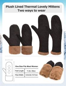 img 1 attached to Warm and Stylish: MAYLISACC Hat and Gloves Set for Women - Winter Knit Beanie and Mittens Combo with Thick Fleece Lining