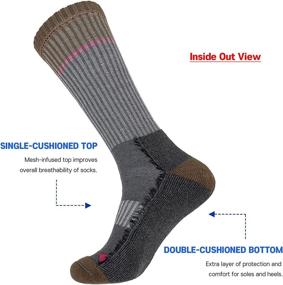 img 2 attached to Tom & Mary Women's Hiking Socks: Moisture-Wicking, Cushioned & Lightweight - Long & Short Crew, Cotton Blend (4-5 Pairs)