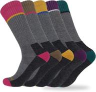 tom & mary women's hiking socks: moisture-wicking, cushioned & lightweight - long & short crew, cotton blend (4-5 pairs) логотип