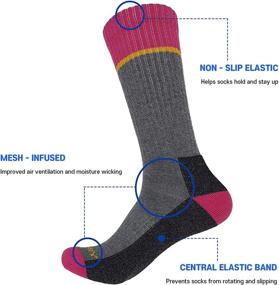 img 3 attached to Tom & Mary Women's Hiking Socks: Moisture-Wicking, Cushioned & Lightweight - Long & Short Crew, Cotton Blend (4-5 Pairs)