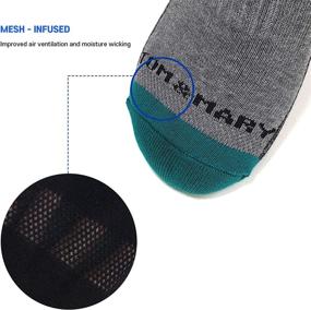 img 1 attached to Tom & Mary Women's Hiking Socks: Moisture-Wicking, Cushioned & Lightweight - Long & Short Crew, Cotton Blend (4-5 Pairs)