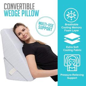 img 3 attached to 🌬️ Stay Cool and Comfortable with the Cooling Bed Wedge Pillow - Adjustable 9&12 Inch Folding Memory Foam Incline Cushion System for Legs and Back Support - Cooling Fabric with Gel Cooling Technology - Machine Washable