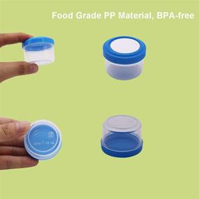 img 3 attached to 🥗 Ksooly 1.18 Oz. Salad Dressing Containers with Sticker Label, 6 Pack Small Sauce Condiment Cups for Meal Prep, Reusable & BPA Free Plastic