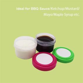 img 1 attached to 🥗 Ksooly 1.18 Oz. Salad Dressing Containers with Sticker Label, 6 Pack Small Sauce Condiment Cups for Meal Prep, Reusable & BPA Free Plastic