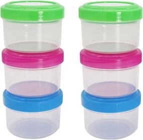 img 4 attached to 🥗 Ksooly 1.18 Oz. Salad Dressing Containers with Sticker Label, 6 Pack Small Sauce Condiment Cups for Meal Prep, Reusable & BPA Free Plastic