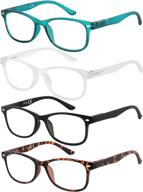 😎 stylish blue light blocking computer reading glasses for improved eye comfort - 4 pack (mixcolor 1.75) logo