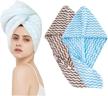 towels，hair absorbent anti frizz turban， cap 2 piece logo