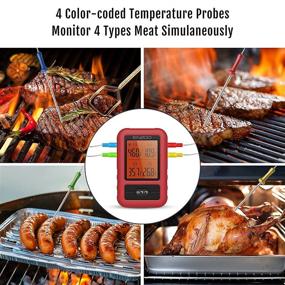 img 1 attached to 🔥 ENZOO Wireless Meat Thermometer: Digital, Instant Read Food Thermometer with 4 Probes and Carring Case - 500FT Range, Perfect for Oven, Grill, Smoker, BBQ Cooking