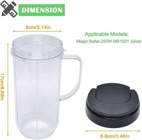 img 3 attached to 🥤 22oz Blender Cups Replacement for Magic Bullet - Tall Cup with Flip Top To-Go Lid - Compatible with 250w Blender