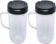 🥤 22oz blender cups replacement for magic bullet - tall cup with flip top to-go lid - compatible with 250w blender logo