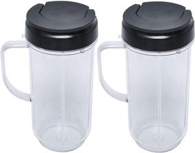 img 4 attached to 🥤 22oz Blender Cups Replacement for Magic Bullet - Tall Cup with Flip Top To-Go Lid - Compatible with 250w Blender