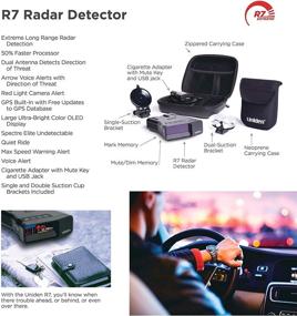 img 1 attached to Uniden R7 Advanced Laser/Radar Detector with Built-in GPS, Real-Time Alerts, Dual-Antennas, Directional Arrows, Voice & Visual Alerts, Red Light and Speed Camera Notifications