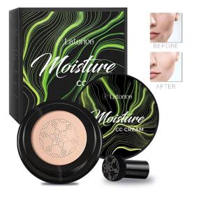 img 2 attached to 🍄 Mushroom Head Foundation with Air Cushion: CC Cream, BB Cream, Moisturizing Concealer, Bright Makeup Base, Long-lasting Formula with Mushroom Makeup Sponge Included – User-friendly, Varying Packaging