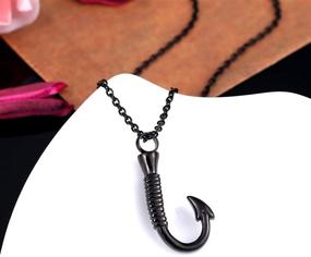 img 1 attached to ⚓️ Водонепроницаемая кремационная бижутерия-амулет Norya Fish Hook с колье для пепла, памятное ожерелье-амулет с урной из нержавеющей стали для домашних животных