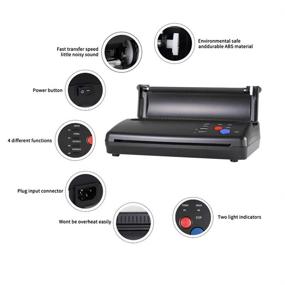 img 4 attached to 🖨️ ZORVO Pro Tattoo Stencil Printer Machine - Portable Thermal Tattoo Transfer Machine | Black - US