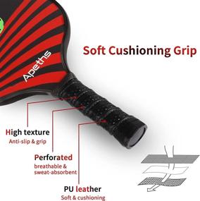 img 1 attached to 🏓 APETHS Fiberglass Pickleball Paddle Set with Cushion Comfort Grip - Includes 2 Pickleball Paddles, 4 Balls, and 1 Pickleball Bag