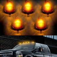 🚨 enhance safety & style: f350 led cab lights marker top roof running light 5pc smoked len amber 5led bulbs for ford f150 f250 f350 f450 f550 dodge ram jeep suv truck 4x4 atv offroad (dk008-y) logo