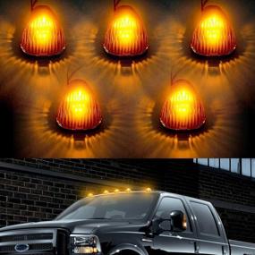 img 4 attached to 🚨 Enhance Safety & Style: F350 LED Cab Lights Marker Top Roof Running Light 5PC Smoked Len Amber 5LED Bulbs for Ford F150 F250 F350 F450 F550 Dodge Ram Jeep SUV Truck 4X4 ATV Offroad (DK008-Y)