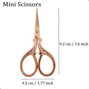 img 3 attached to 🌸 SIXQJZML Vintage Rose Gold Scissors: Small Embroidery & Sewing Tool for Office, Kids, and Bulk Packs - Antique Style Cutter for Cross Stitch (Mini 3.6" x 1.77")