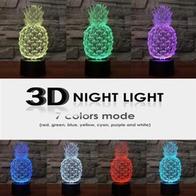 img 2 attached to 🍍 Bedoo 3D Pineapple Lamp - Color Changing Night Light for Kids - Dimmable & USB Chargeable - Table Desk Bedroom Decoration