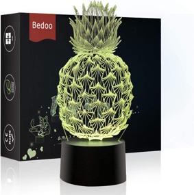 img 4 attached to 🍍 Bedoo 3D Pineapple Lamp - Color Changing Night Light for Kids - Dimmable & USB Chargeable - Table Desk Bedroom Decoration