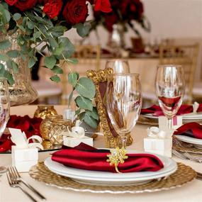 img 3 attached to 🎄 Exquisite Patelai Snowflake Napkin Rings Christmas Set – Elegant Pearl Buckle Holders for Xmas, Weddings, Thanksgiving Dinner (12, Gold)