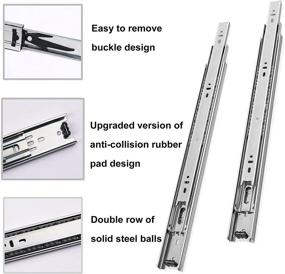 img 3 attached to DEMZA 10 Pairs 14 inch Full Extension Ball Bearing Drawer Slides 🗄️ - Cabinet Drawer Slides, Multiple Lengths Available (12&#39;&#39;, 14&#39;&#39;, 16&#39;&#39;, 18&#39;&#39;, 20&#39;&#39;, 22&#39;&#39;, 24&#39;&#39;)