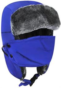 img 3 attached to ❄️ Оставайтесь теплыми в стиле: Картонные шапки для мальчиков и девочек с ветрозащитным термофлисом и защитой лица с ушным клапаном.