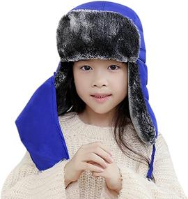 img 2 attached to ❄️ Оставайтесь теплыми в стиле: Картонные шапки для мальчиков и девочек с ветрозащитным термофлисом и защитой лица с ушным клапаном.