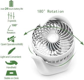 img 1 attached to 🔋 AceMining Rechargeable Battery Powered Fan - 3 Speeds, Powerful Airflow, Extended Battery Life, Whisper-Quiet Operation, Compact USB Desk Fan, Portable Fan with Battery, Efficient Cooling for Home, Office, Travel, Camping