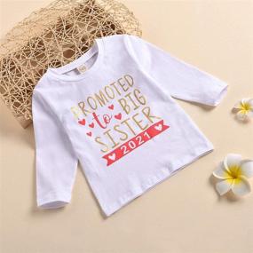 img 2 attached to Noubeau Toddler T Shirt Sister Letter Apparel & Accessories Baby Girls for Clothing