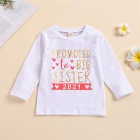 img 3 attached to Noubeau Toddler T Shirt Sister Letter Apparel & Accessories Baby Girls for Clothing