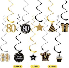 img 2 attached to Premium 80th Birthday Party Hanging Swirls Decorations - Shiny Celebration Ceiling Decor for 80 Years Old Party - 30 Count