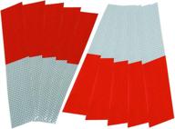 🔳 high visibility hft 61392 reflective strips, red/white, 10 piece: enhance safety and visibility easily logo
