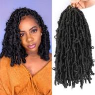 🦋 6 packs of butterfly locs crochet hair - 12 inch pre-looped distressed locs crochet braids - pre-twisted short faux locs crochet hair in 1b# shade logo