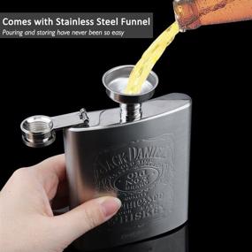 img 2 attached to 🥃 OneBom Hip Flask 7oz: Engraved Flask Set with Funnel & Shot Glass - FDA 304 Stainless Steel, Leak Proof & Portable - Ideal Gift for Wine Lovers (Stainless Steel)