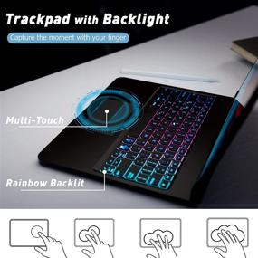 img 1 attached to 🔄 Rotating Backlit Keyboard Case for iPad Pro 12.9 (2021, 5th/4th/3rd Gen); Smart Touch Folio with Trackpad, Pencil Holder, Bluetooth, and Protective Hard Cover (2020/2018)