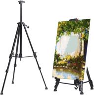 asenlin aluminum tripod display easel with bag - stable triangular design for painting & displaying – table-top/floor dual-purpose – holds canvas up to 32-inches logo